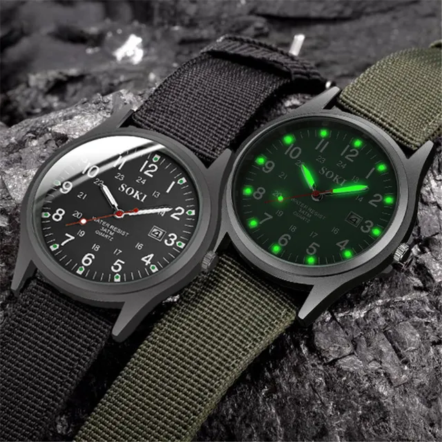 Fashion Mens Watches Luminous Hands Clock Luxury Military Sports Date Quartz Wristwatch Men Casual Nylon Watch relogio masculino 5