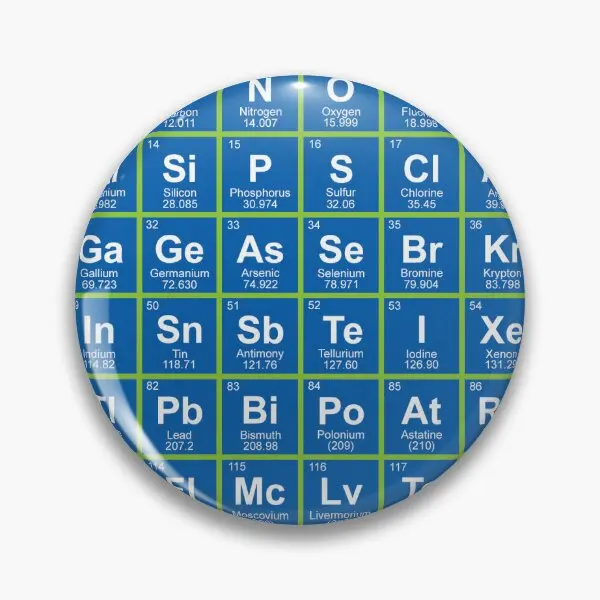 

Periodic Table Soft Button Pin Gift Badge Metal Creative Cartoon Collar Funny Brooch Lapel Pin Decor Clothes Lover Cute Fashion