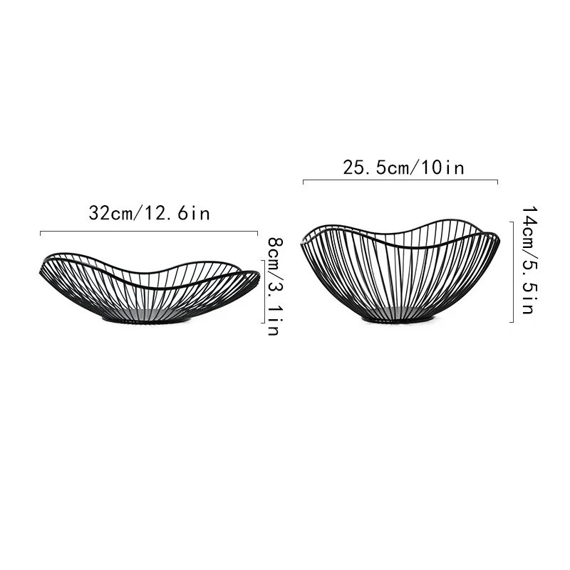 Fruit Storage Basket Metal Wire Home Dining Table Indoor