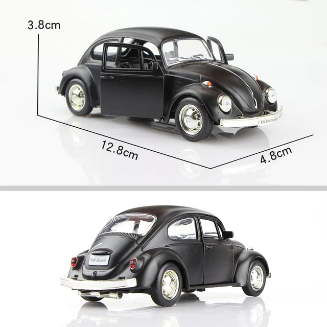 RMZ City 1/36 Mercedes Bens CLS Diecast Alloy Toy Car Model VW Beetle Camaro Rubber Tires Vehicle For Boy Kids Gift Collection - Beetle Matte Black