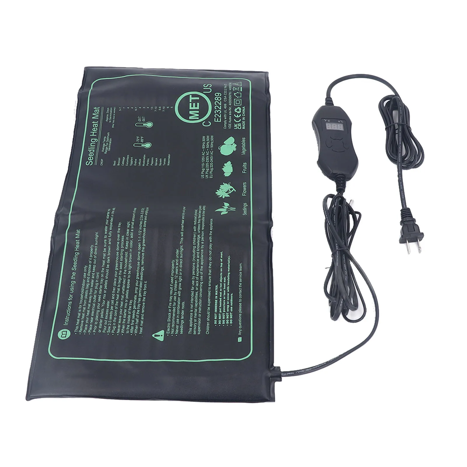 Seedling Heat Mat Efficient Seed Starting Heating Pad Easy Control Versatile Waterproof with Digital Thermostat for Germination