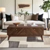 Coffee Table with Storage, 47" Mid Century Modern Coffee Table, Live Edge Coffee Tables for Living Room, Wooden Center Table 6