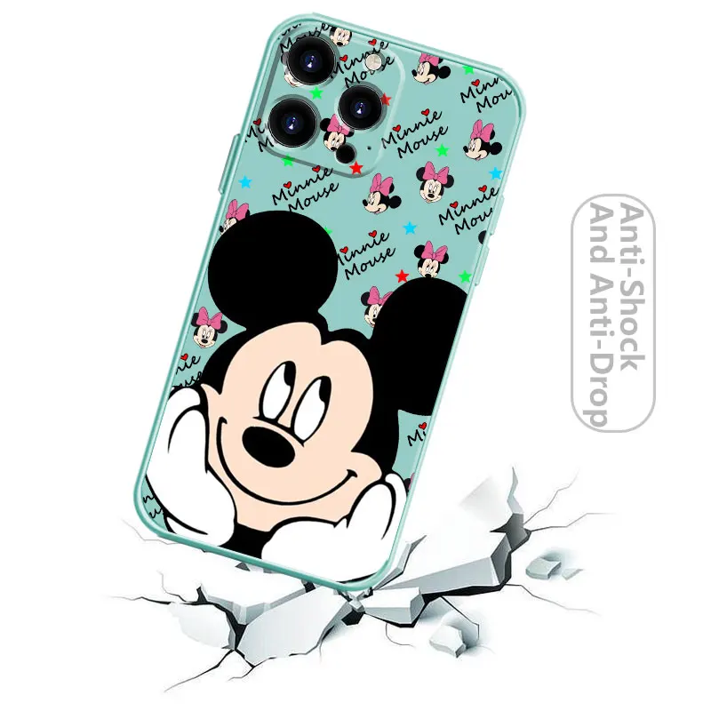 iphone 13 mini case Mickey Minnie Mouse Square Liquid Case For iPhone 13 12 11 Pro Max 5S 6S 6 7 8 Plus X XR XS SE2022 12 13 Mini Candy Color Shell cheap iphone 13 mini case
