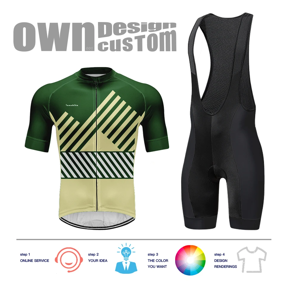 

Runchita Cycling Jersey Pro Team Cycling Clothing Suits MTB Bib Shorts Set Men Bike Ropa Ciclismo umpsuit road bike
