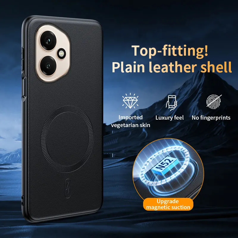 Magnetic Leather Shield Cover - Anti-Fingerprint, Non-Slip, PC+TPU Construction
