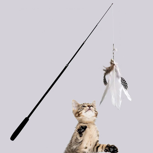 Extended telescopic cat stick 1.8m extra long fishing rod resistant to scratching feather cat toys to relieve boredom 3