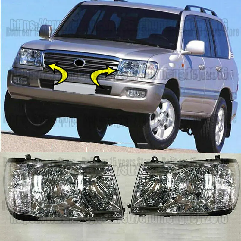 

Верхние фары, передняя фара для Toyota LAND CRUISER 100, левая и правая галогенная фара 98-05
