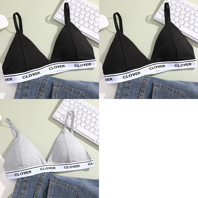 3Pcs Sexy Seamless Bra Tops Women Wireless Bralette Padded Tops Female T-shirt Cropped with Chest Tanks Camisole Camis Bralette