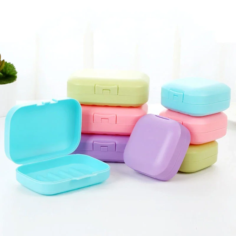 Unique Sealed Soap Box Candy Color Soap Organizer for Travel Bathroom Home Hotel Use  Soap Dish  비누받침