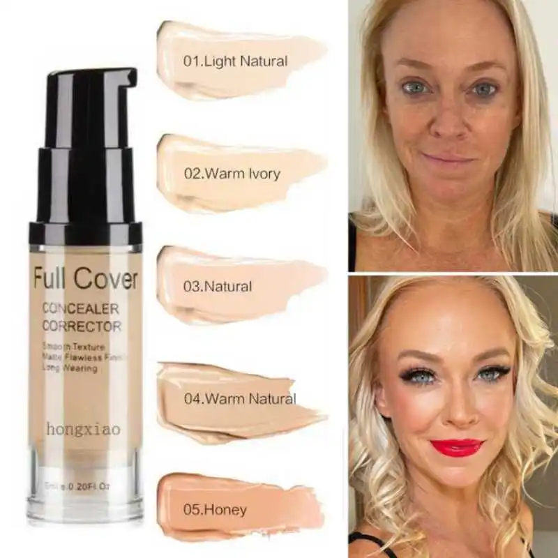 1PC Face Liquid Foundation Full Concealer Makeup Waterproof Base