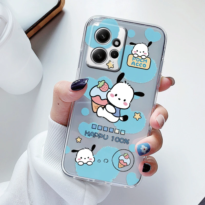 thumbnail image 1 of Funda de teléfono de Hello Kitty Pochacco para Redmi Note 12 4G, silicona suave, conejo transparente, lindo Anime, Funda para Redmi Note 12 Coque, 1 of 5