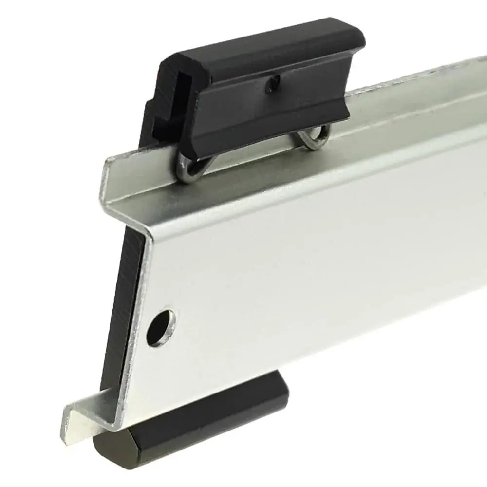 1/4Pcs 1.02 Width DIN Rail Mount Clip Black Universal DIN Rail Fixed Clamp Aluminum Alloy Snap in Din-Rail Mounting Brackets Connector Clamps