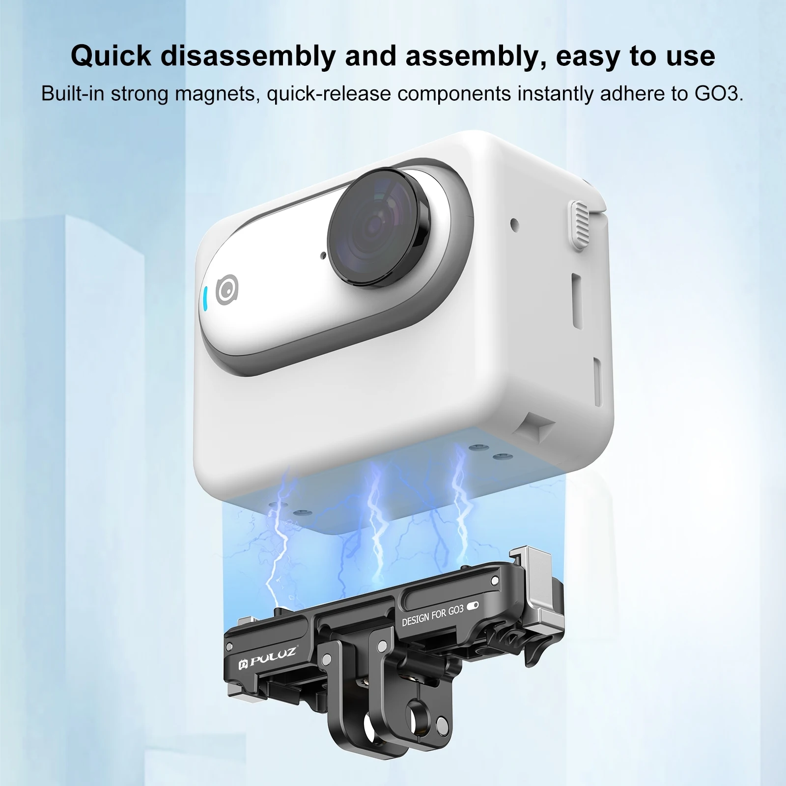 For Insta360 GO3 / GO 3S PULUZ Magnetic ABS Quick Release Base Mount