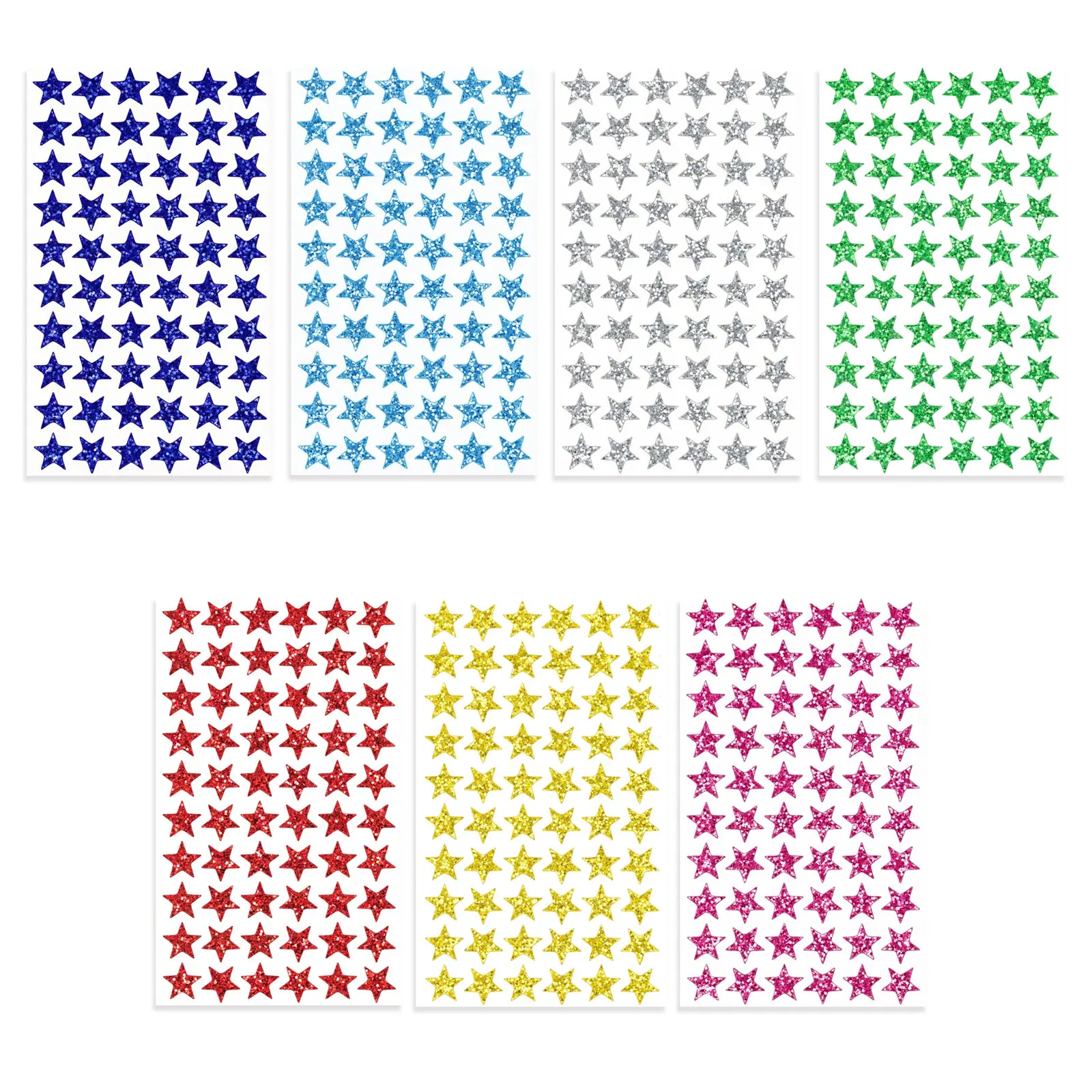 1.4cm 미니 홀로그램 포일 스타 스티커 600-2100Pcs 보상 스티커 학생 행동 차트 플래너 교실 공예 스티커