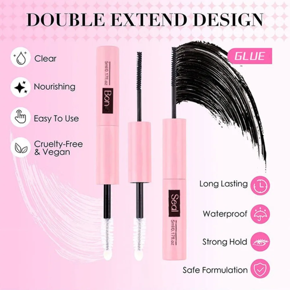 Lash Bond and Seal 10ml Individual Lashes Glue and Seal Super Strong Hold Lash Extension Glue Remover 5ml Tweezers Kit