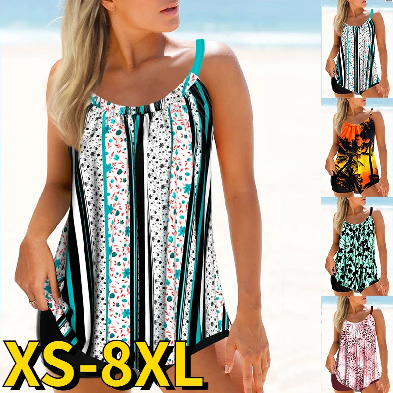 Tankini taille haute pour femmes, ensemble deux pièces, Monokini