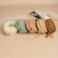 Summer Round Straw Bag For Women Woven Handmade Shoulder Bag New Travel Rattan Beach Bag Casual Style Crossbody Bag Handbag Purs 4