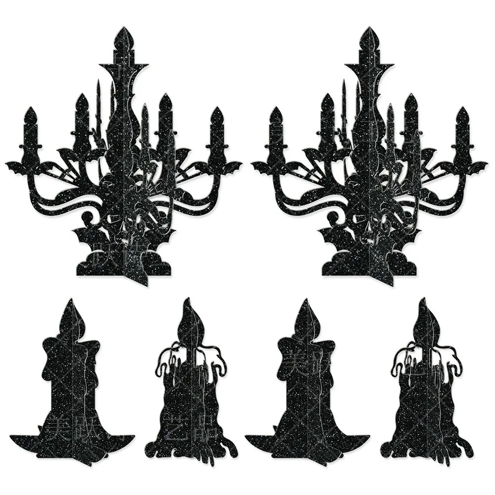 Halloween Dekoration 3D Ornament Halloween Party Dekoration Kerzenständer Ornament Geisterhaus Tisch Arrangement