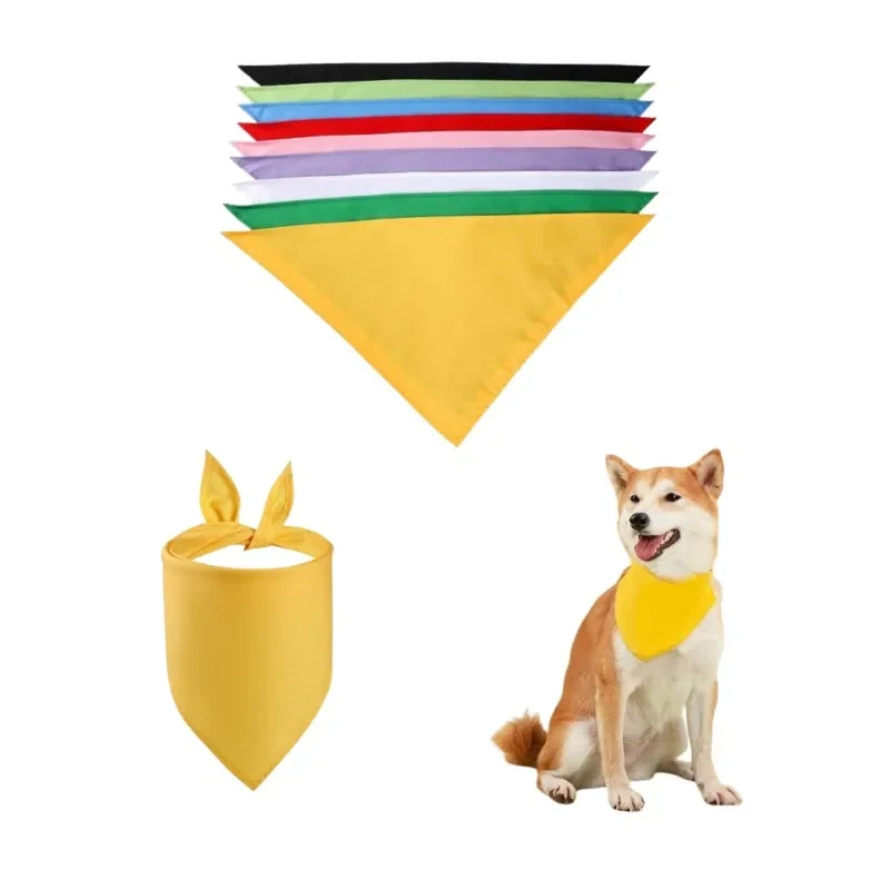 Pure Cotton Dog Triangular Bandage for Small Medium Dogs Puppy Chihuahua Solid Color Bandana Bibs Collar Pet Accessories