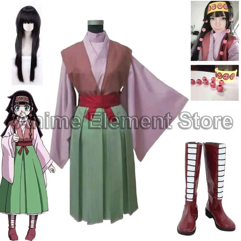 Сапоги для костюма Alluka Zoldyck, одежда, парики, одежда для волос, униформа Aruka Zorudikku, реквизит для Хэллоуина