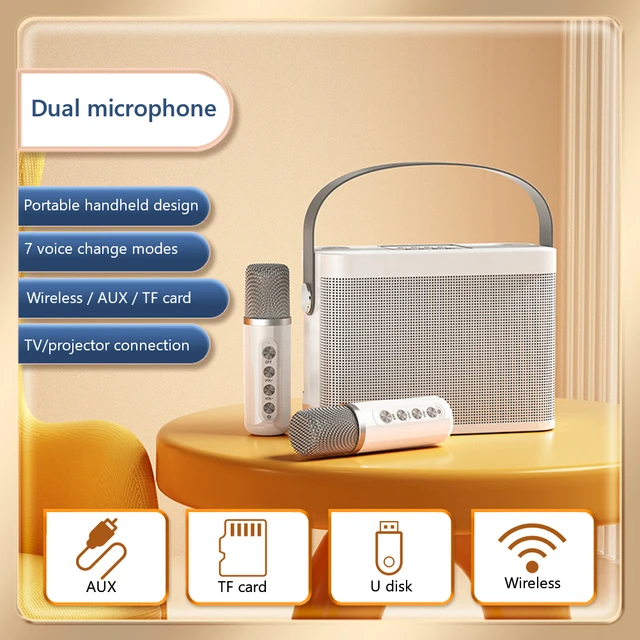 Mini microphone portable sans fil à changeur de voix 4 modes pour /