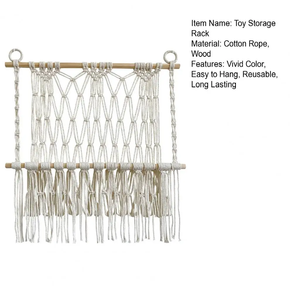 52cm Stuffed Animal Toy Storage Rack Wall Hanging Net Tassel Design Vivid Color Toy Doll Storage Organizer Nursery Room Decor