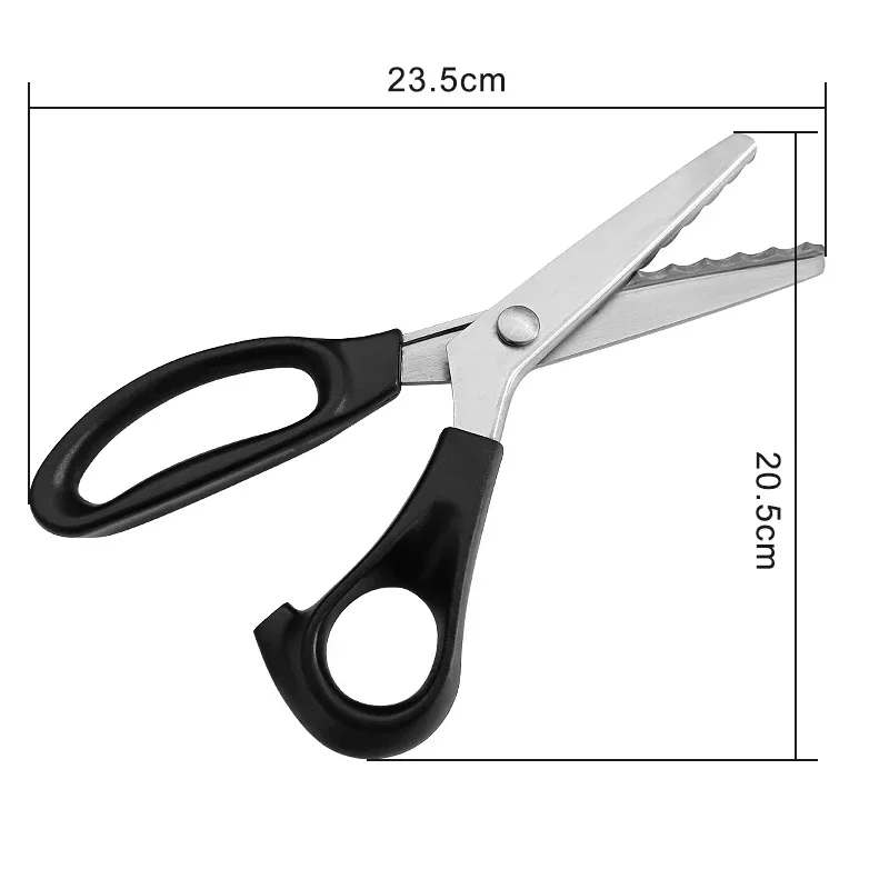 23.5cm Pinking Shears Handled Professional Stainless Steel Dressmaking Sewing Craft Scissors Zig Zag Fabric Decorative Edge Tool