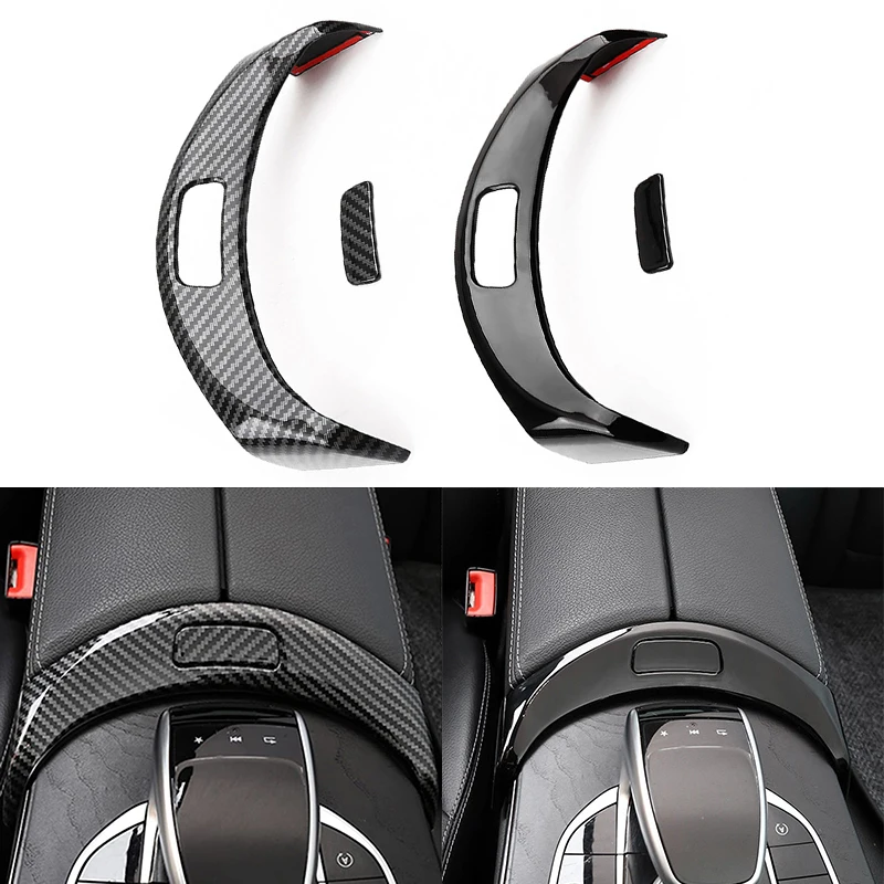 Car Center Console Armrest Storage Box Button Cover Trim For Mercedes Benz C GLC Class W205 X253 2015 car center console cover car console storage box