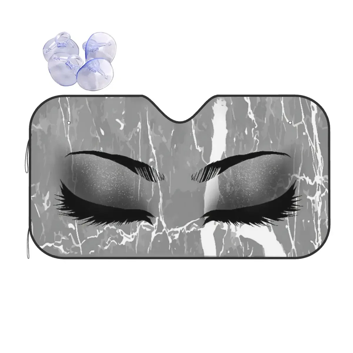 

Gray Eye Sunshade Windscreen Cartoon Universal Car Front Windshield 76x140cm Sun Visor Ice Shield Dust Protection