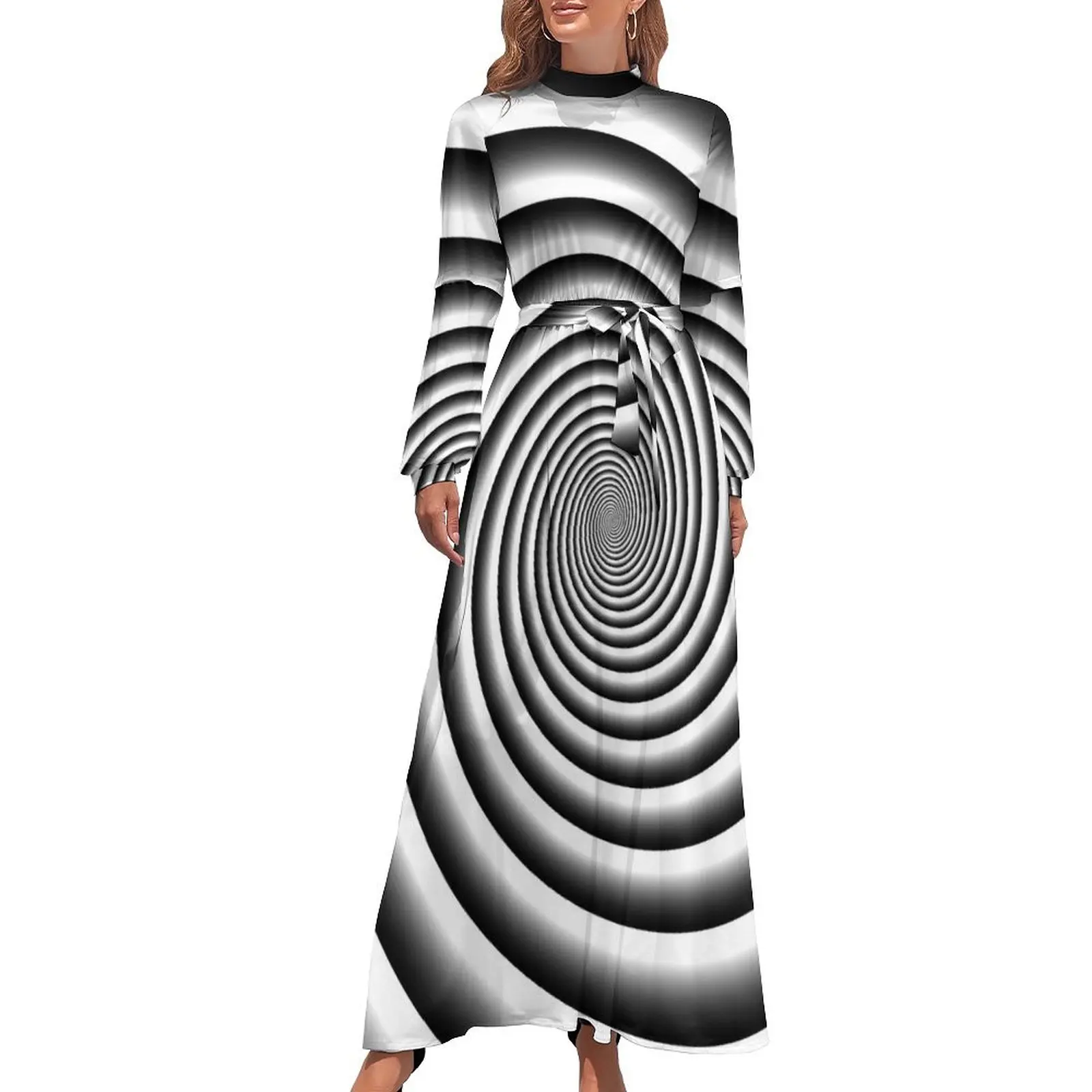 thumbnail image 1 of Vestido largo monocromático con remolinos, vestido de fiesta de lujo para mujer, vestidos de baile, 1 of 5