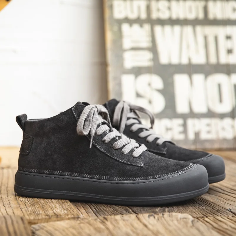 

Men's Shoes lace up high top Casual Shoes Ankle Boots Retro Men Shoes Flat Lace Up Non-slip Trend Short Boots for men sneakers
