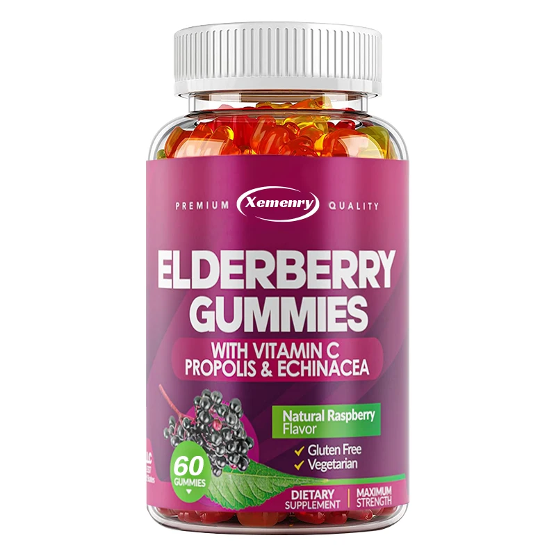 Elderberry - Immunity Boosting, Antioxidant,Healthy Skin,with Vitamin C and Echinacea - 60 Gummies