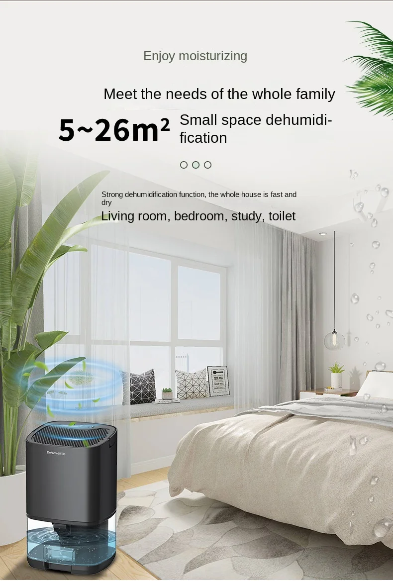 1200ml dehumidifier for home deshumidificador Mini air purifie  semiconductor bedroom secador remote control intelligence - AliExpress