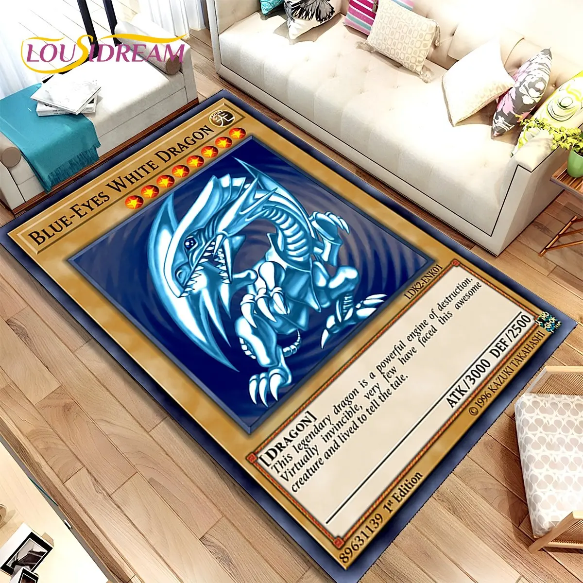 Yu-Gi-Oh MONSTER CARD Anime Area Rug Large,Carpet Rug for Living Room Bedroom Sofa Doormat Decoration,Kids Non-slip Floor Mat 3D