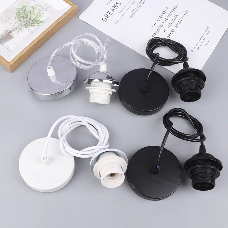 Lamp Holder 1PC Retro E27 Hanging Lamp Holder with 1m/1.5m Hanging Wire Ceiling Lamp Holder Socket Base for Pendant Lights