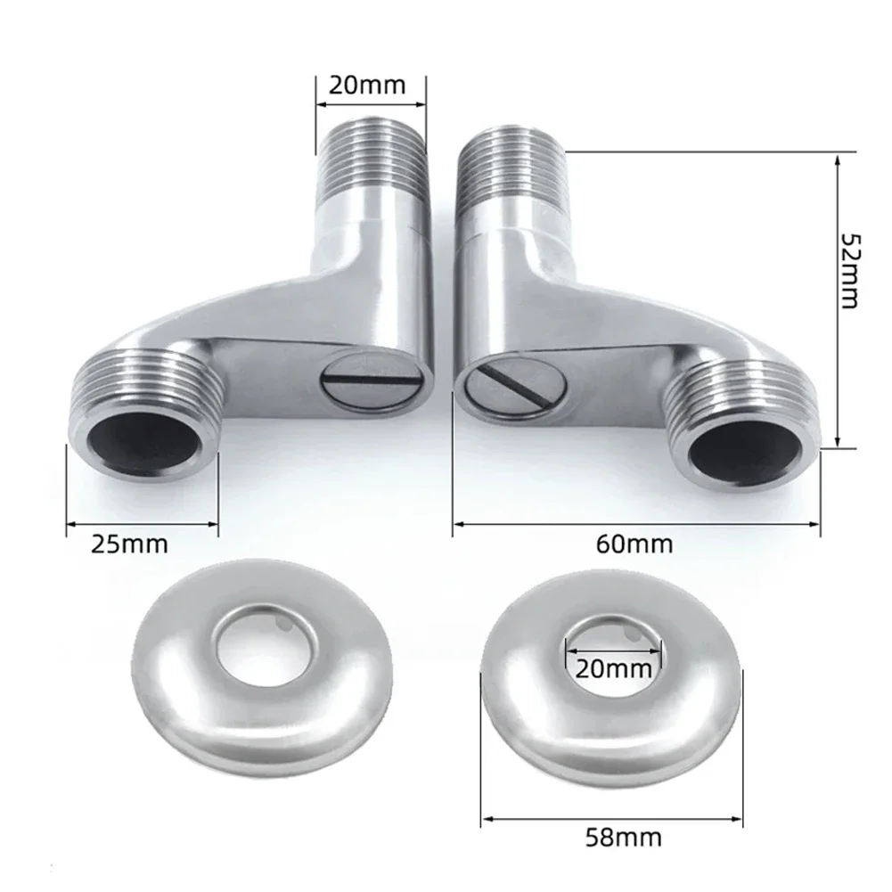 Shower Faucet Curved Foot Angle Valve Fittings Shower Pipe Bend Connector Bathroom Elbow Reducing Angled Joint Faucet 1 Pair