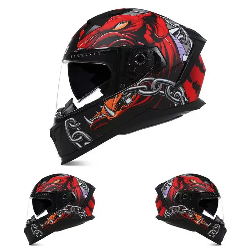 

Free Shipping Motorcycle Helmet Safety Casque Moto Capacetes Full Face Racing Double Lens Inner Sun Visor Casco Moto Man Women