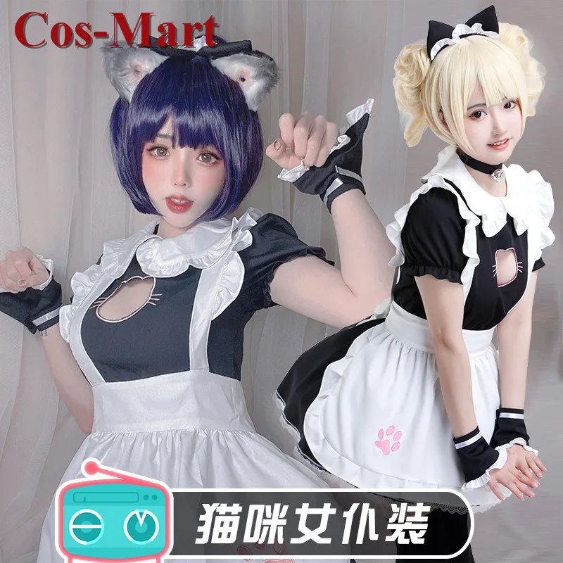 

Оригинальное милое платье миди-кошки Cos-Mart, косплей-костюм, милая форма, 5 видов стиля, женская одежда для вечеринки