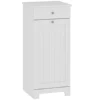 Homcom Laundry Hamper Cabinet with Removable Basket, Tilt Out Laundry Hamper Cabinet with Drawer and Beadboard Door, White 1