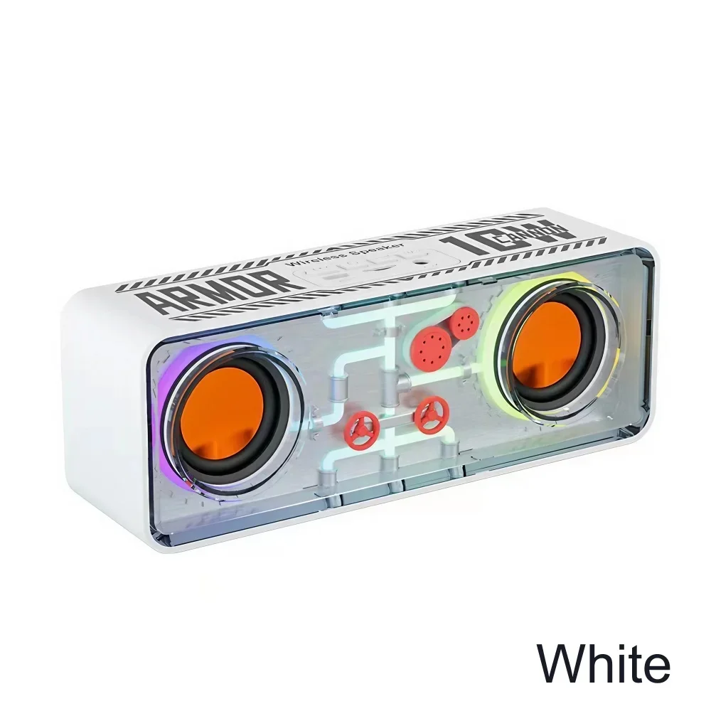 STONEGO 1PC LED TWS Bass Vibro-sound PUNK Style Dual Speakers Transparent Mechanical Wireless Bluetooth Speakers 9 S456d7724cf0f4dafbfb0e5d08433c6303