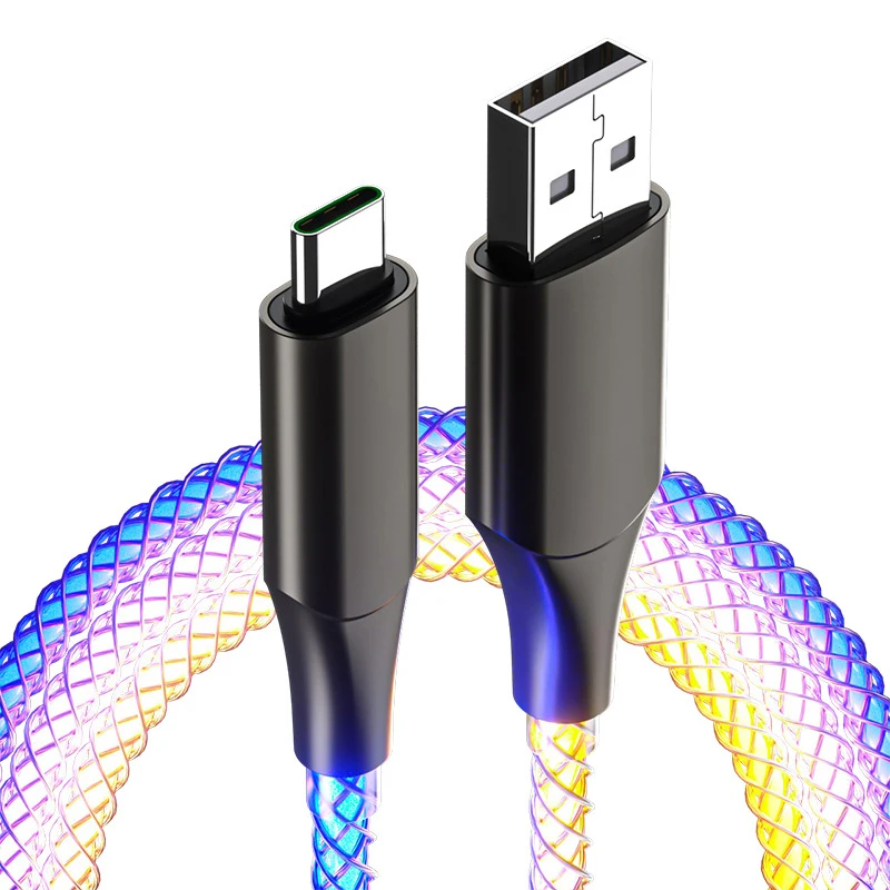 RGB Color Light USB to Type C Fast Charging Cable ba2a9c6c8c77e03f83ef8b: 1m