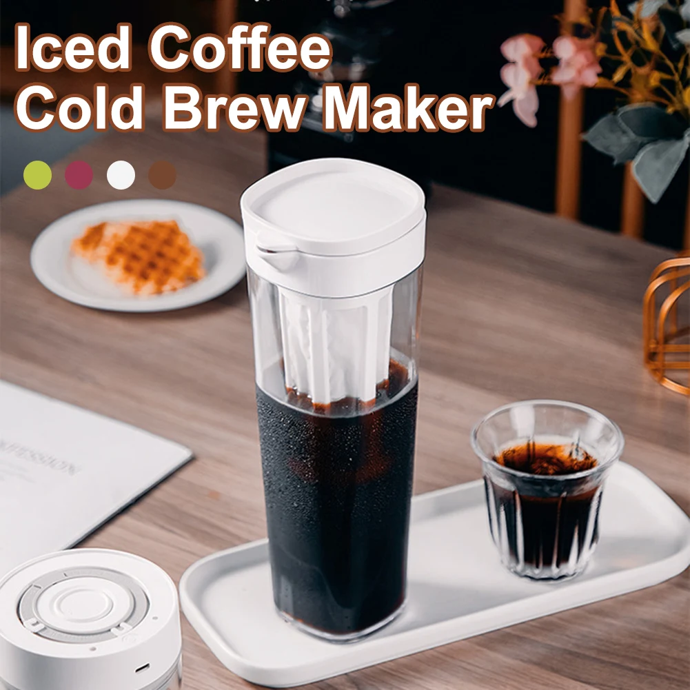 

1100ML Cold Brew Coffee Maker Espresso Bottle Sealed Coffee Filter Bottle Heat-Resistant Ice Drip Maker Pots Cold Tea Bottle