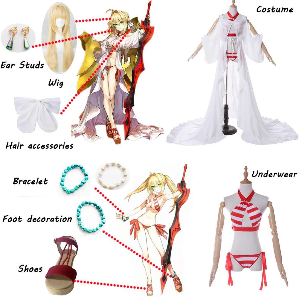 Anime FGO Fate Grand Order Cosplay Nero Emperor Cosplay Costume Sexy Bikini  Swimsuit Bothing Suit Halloween Carnival Outfits - AliExpress