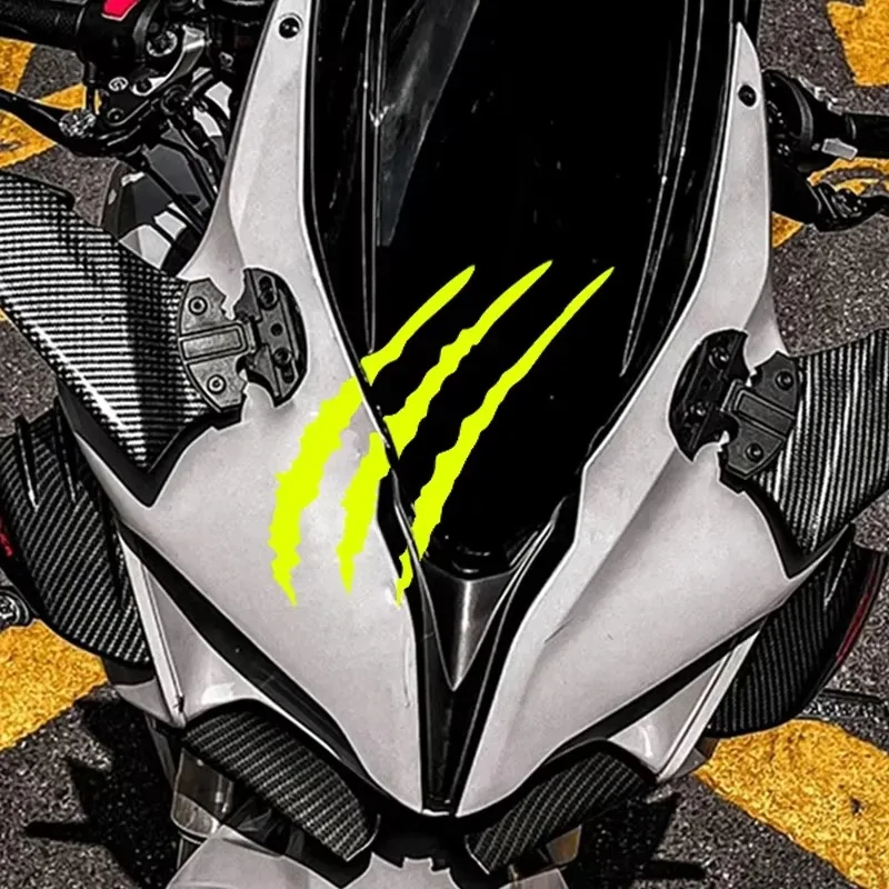 Monster Claw Scratch Motorcycle Stickers 1Pair DIY Motorbike Fuel Tank Headlight Helmet Body Waterproof Sunscreen Decals Decors