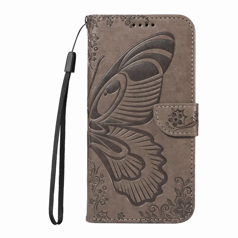 Elegant Butterfly Leather Wallet Phone Case - Premium Design