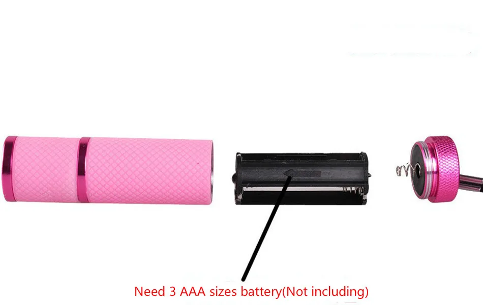 3Pcs Portable UV Nail Dryer - Mini 9 LED Flashlight