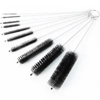 10Pcs/Set Multipurpose Brush Set - Soft Nylon Bristles, Stainless-Steel Handles, Ideal for Home and Aquarium Cleaning 1