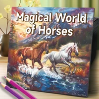 Magical World of Horses Coloring Book Ideas Theme Graffiti Painting Drawing 20 Pages Hand Painted Soothing Stress For Adult 1