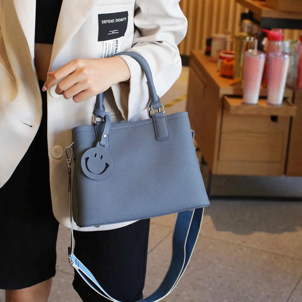 

New Fashion Women's Genuine Leather Bag High Quality Casual Tote Bag Bussiness Lady Handbag Female Shoulder Crossbody Bags 2022