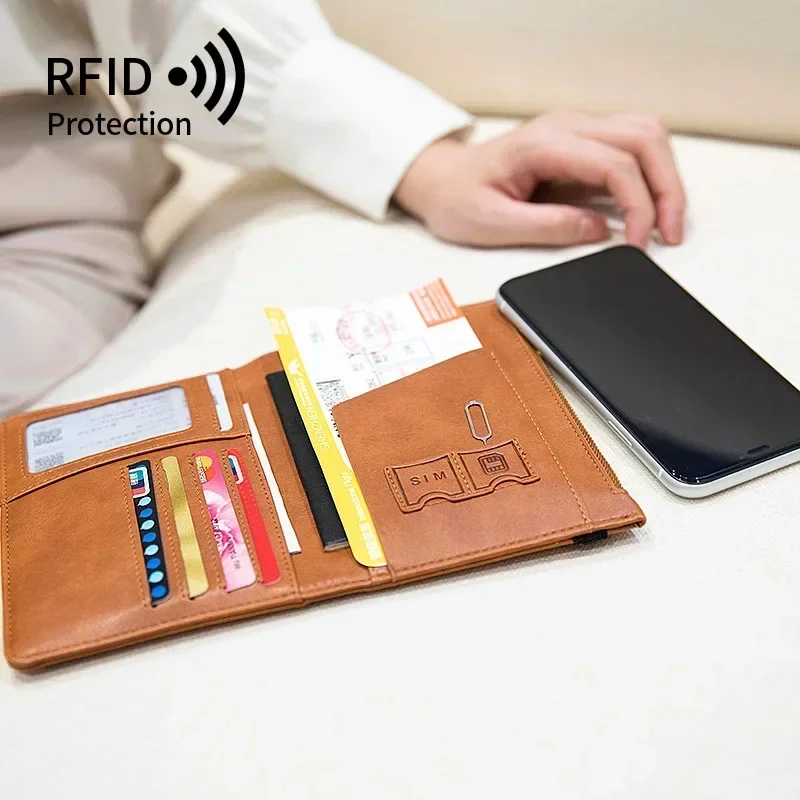 RFID Blocker Passport Holder & Travel Wallet – Slim, Multi-Function Card Holder